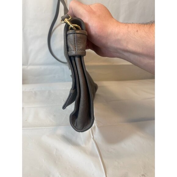 Trina TURK  Gray Leather Bag Shoulder Crossbody with Handle Magnetic - Picture 3 of 13